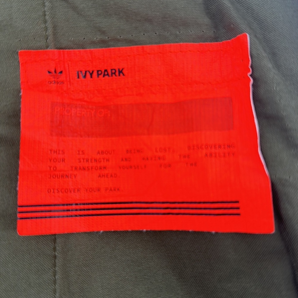 Adidas Ivy Park Unisex Green Long Sleeve High Neck Canvas Jacket S - Picture 13 of 16